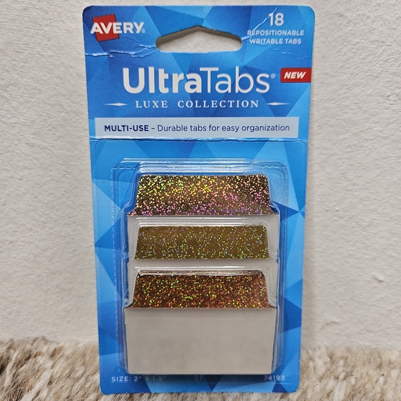 Avery Ultra Tabs Holographic Sparkle 2" x 1.5" Multi Use 18 Tabs Luxe Collection - Picture 2 of 5